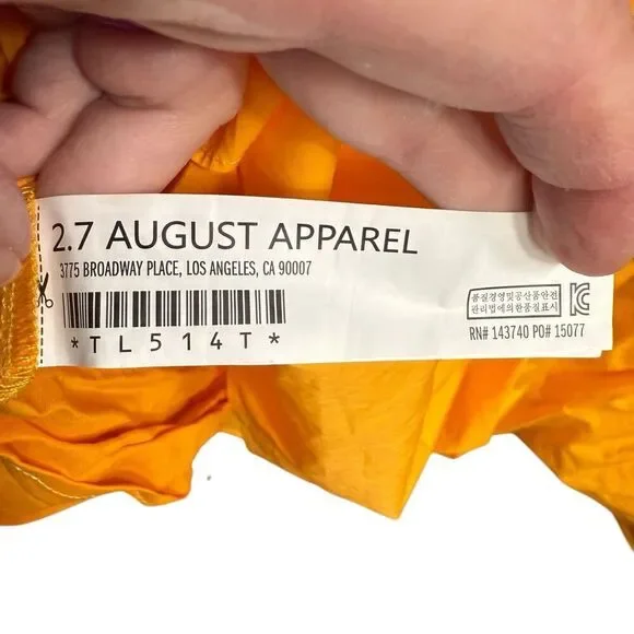 Tuckernuck Hyacinth House Canary Ruffle Rela Blouse Puff Sleeve Tangerine 2XL - Picture 5 of 10